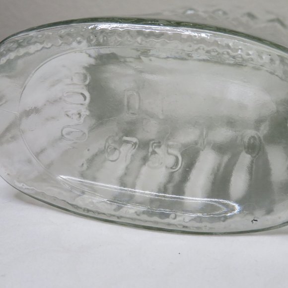 Vintage Apothecary Bottle Empty Clear Glass Rectangular Ribbed Glass Decanter - Picture 9 of 12